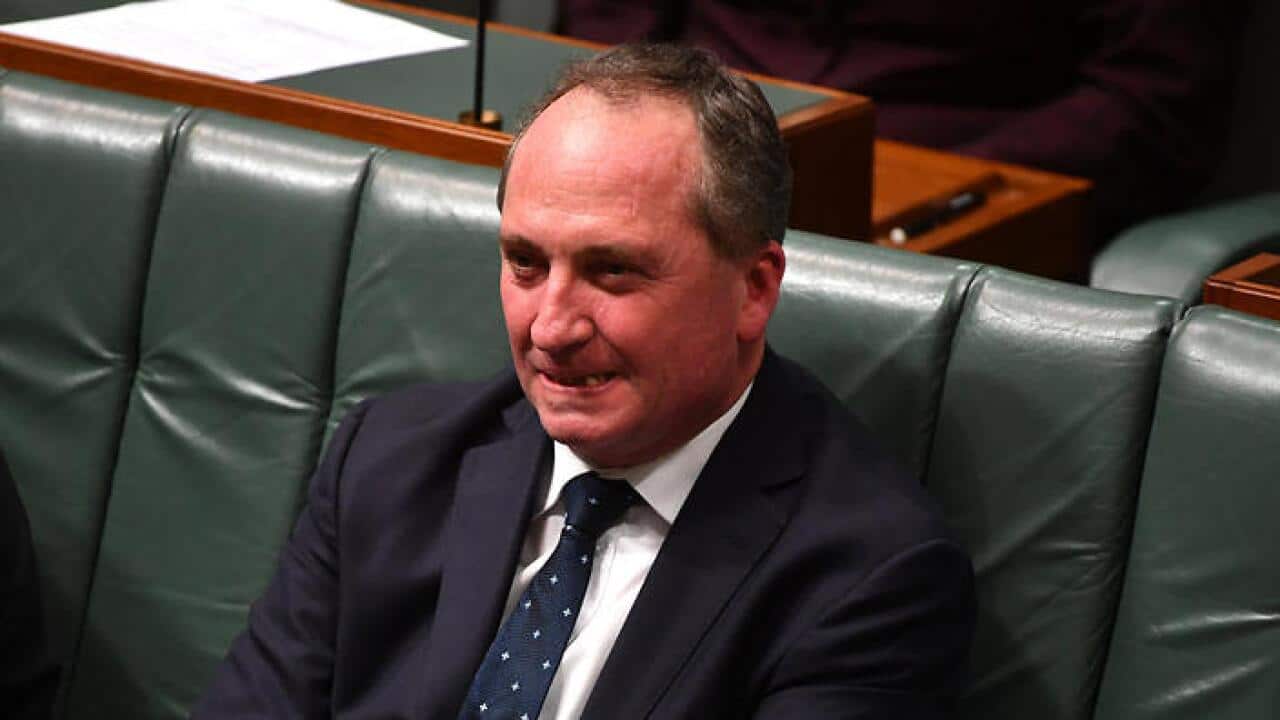Deputy Prime Minister Barnaby Joyce during Question Time in the House of Representatives at Parliament House in Canberra.