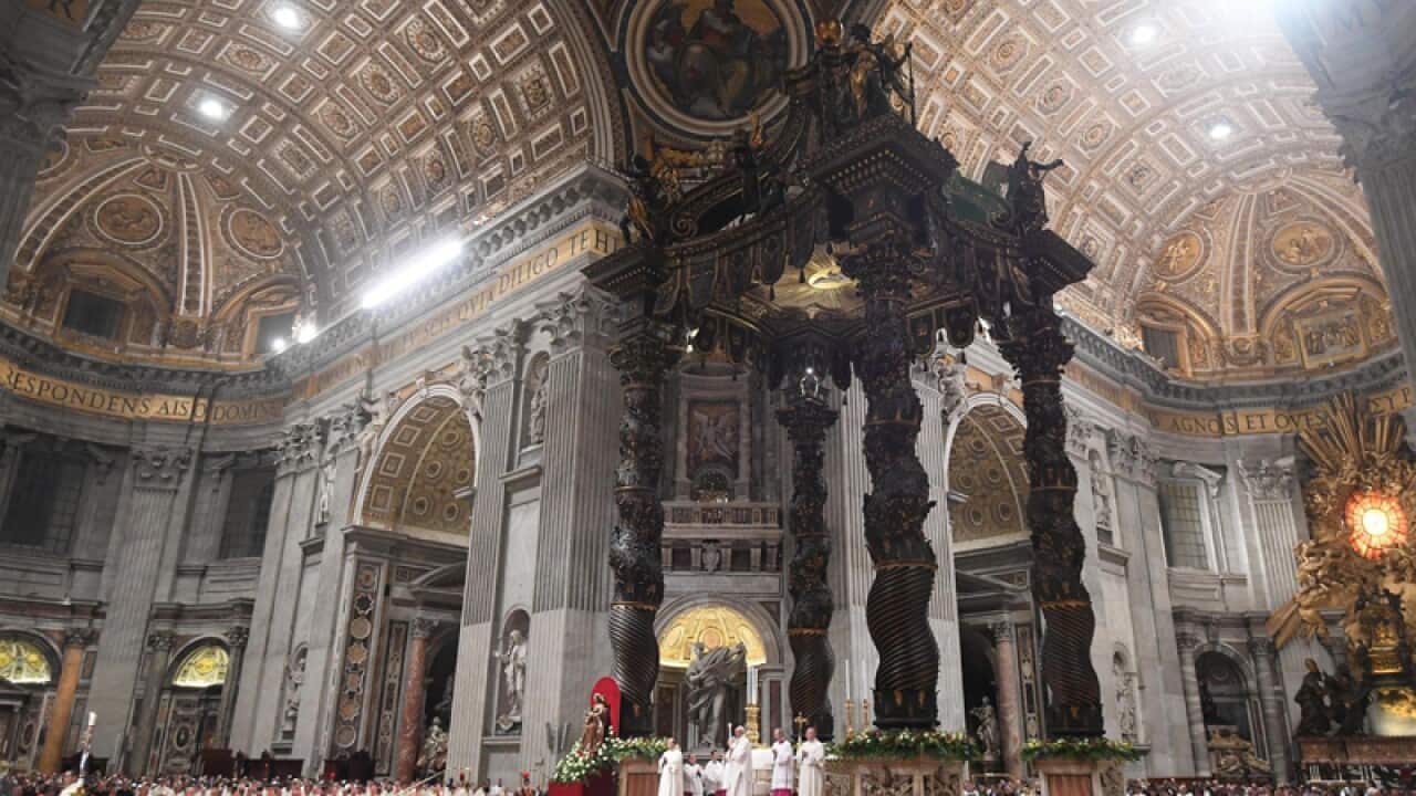 Pope Francis during the Easter Vigil mass