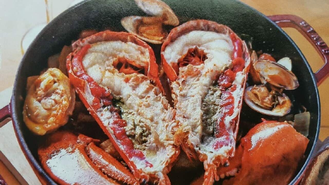 Lobster, seafood and chicken pot