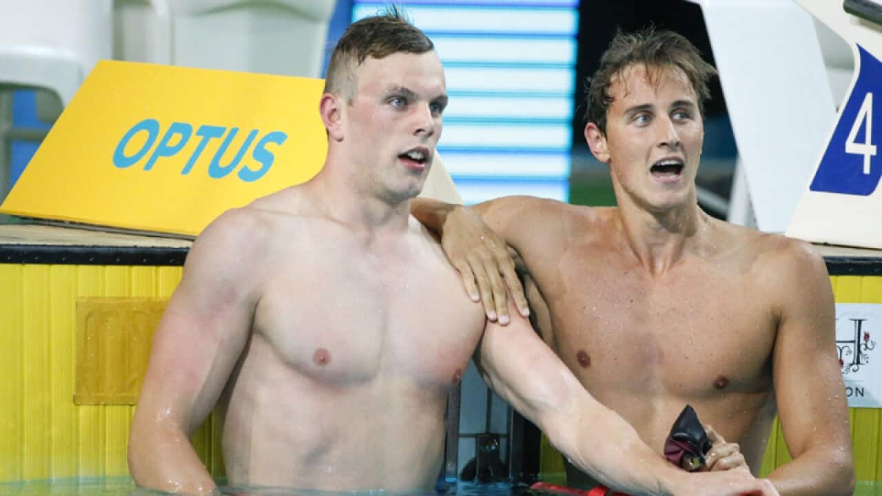 Cameron McEvoy (R) and Kyle Chalmers