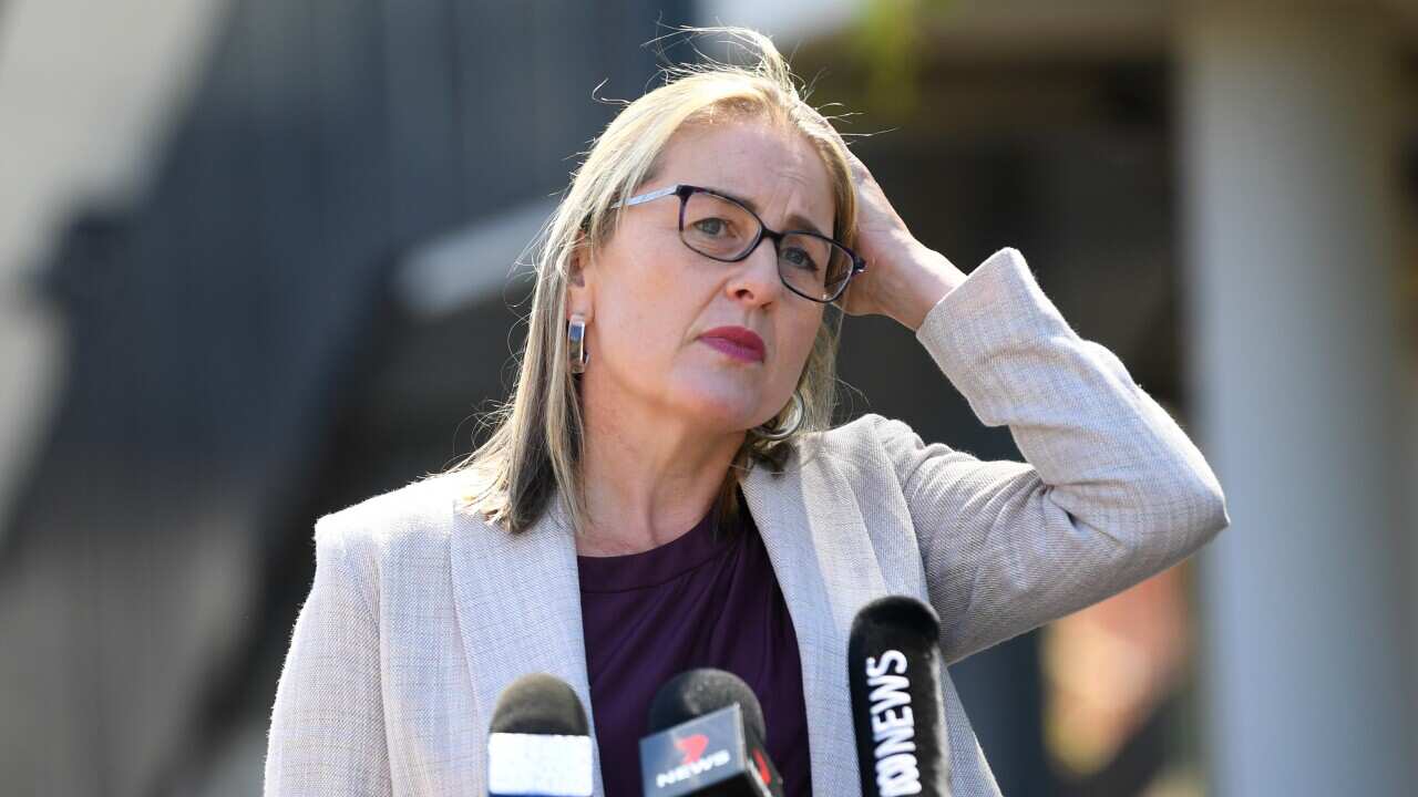 Acting Victorian Premier Jacinta Allan addresses the media during a press conference in Melbourne, Tuesday, December 29, 2020. Jacinta Allen has addressed issues of the day. (AAP Image/James Ross) NO ARCHIVING