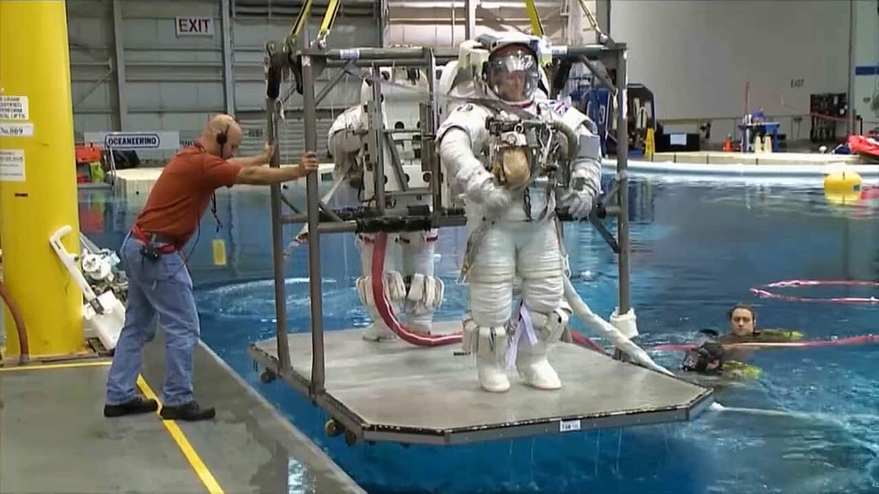 Astronaut Tim Peake during training