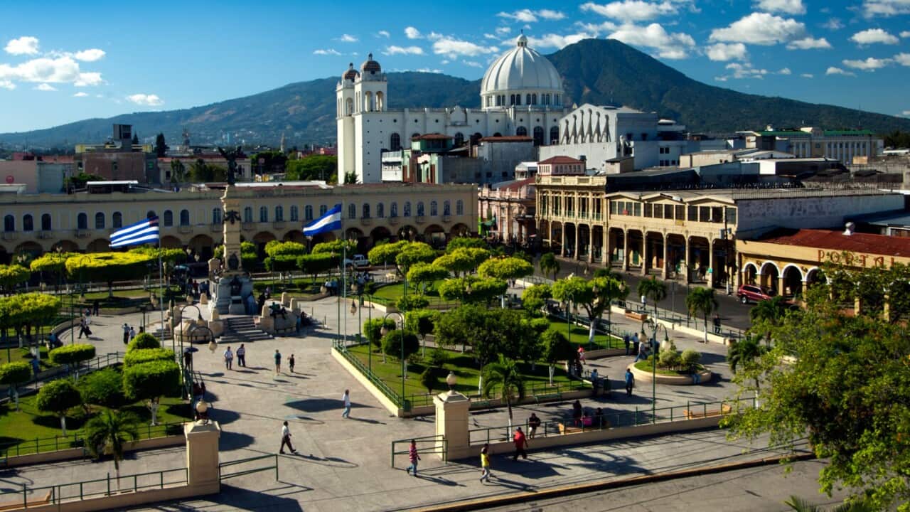 Plaza Libertad in downtown San Salvador is famous for the location of the Monumento de los Heroes or Monument to the Heroes.