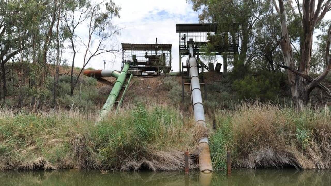 Irrigation pumps on the Barwon River