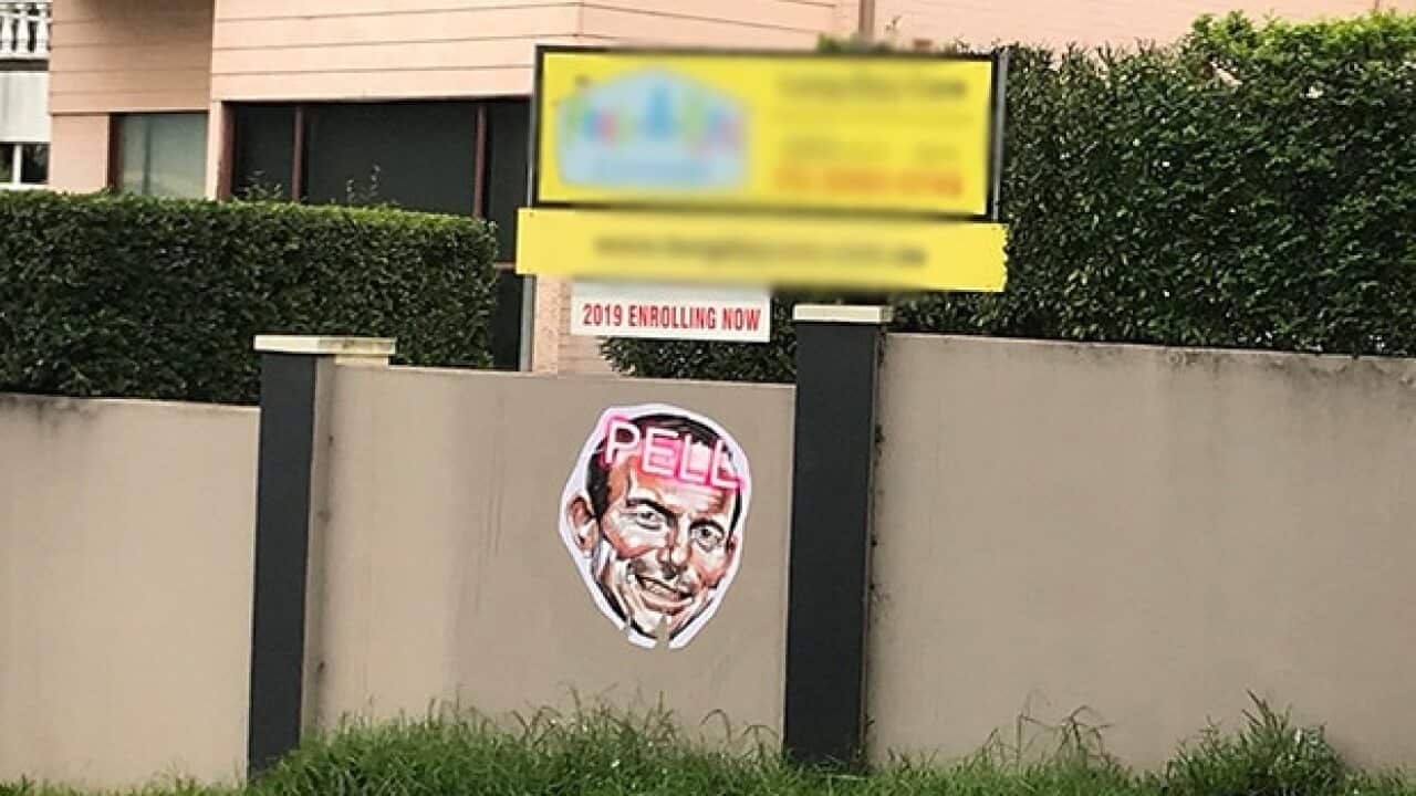 This poster appeared on the fence of a daycare centre in Seaforth.