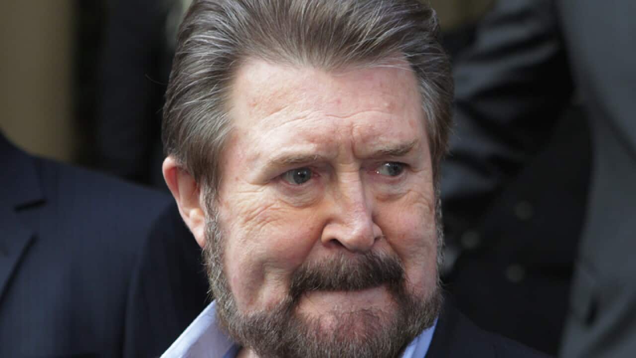 Derryn Hinch outside court