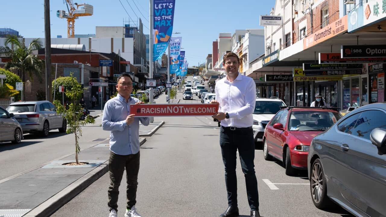 Korean-Australia Labor candidate Charles Song and Labor Mayor of City of Ryde Jerome Laxale