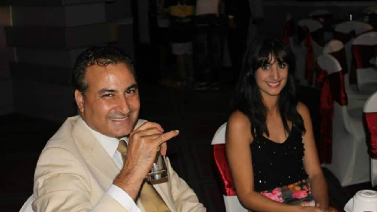 Hazem Hamouda with his daughter Lamisse Hamouda in Cairo 2014