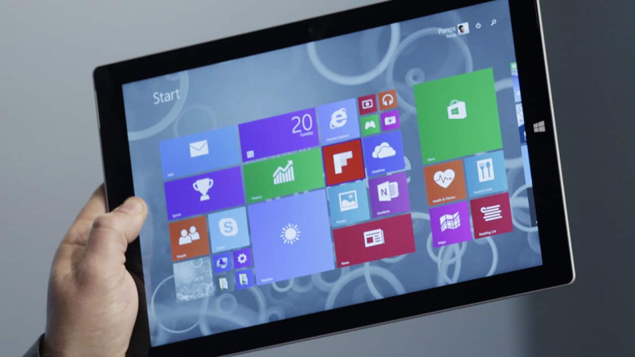 A Microsoft tablet computer
