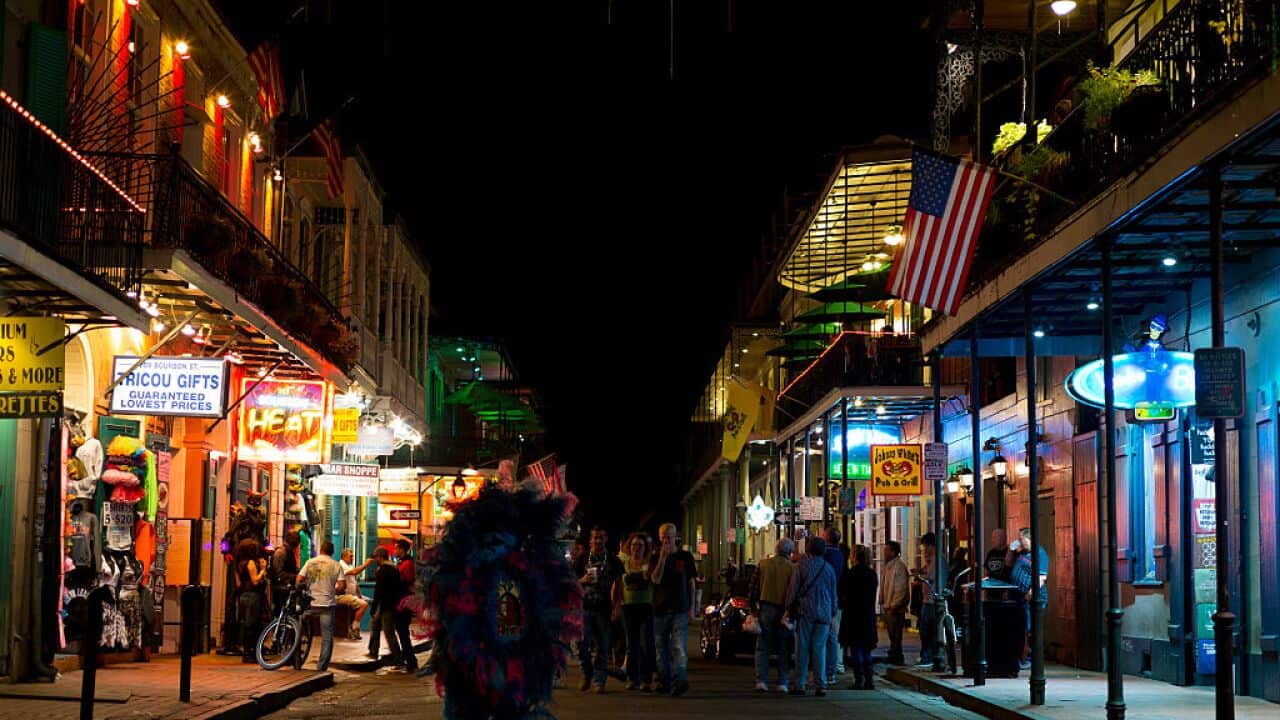 Bourbon Street Crowd, New Orleans, Louisiana, USA