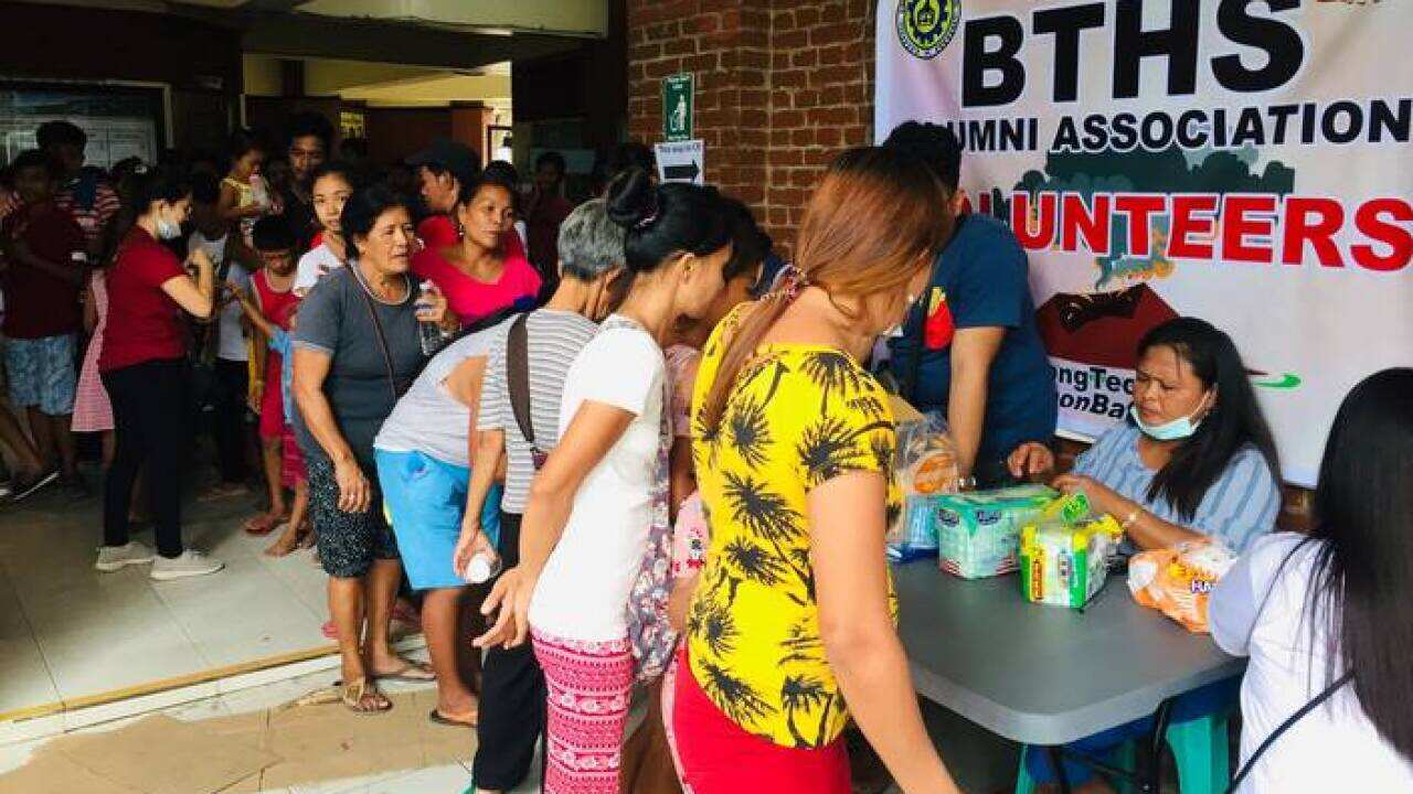 Bauan Technical High School has become a temporary home to more than 1,000 families affected by Taal Volcano's recent activity
