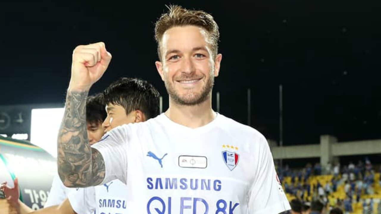 Suwon Bluewings striker Adam Taggart
