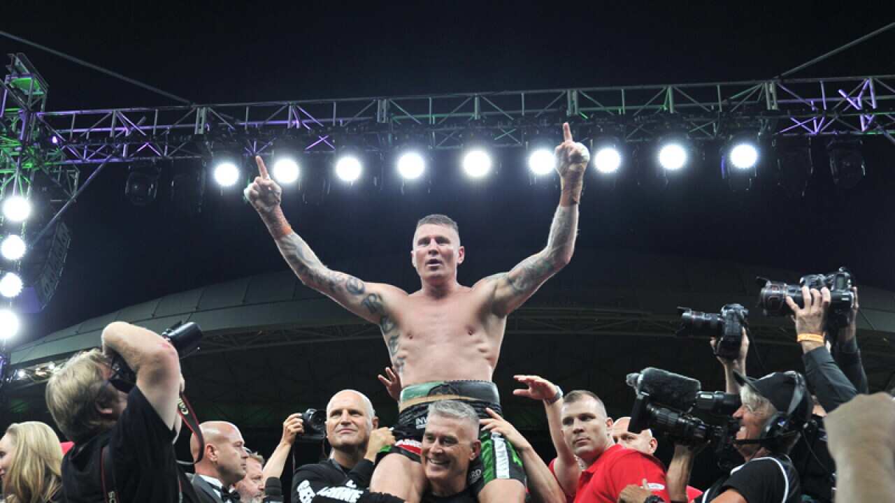 Danny Green celebrates his victory