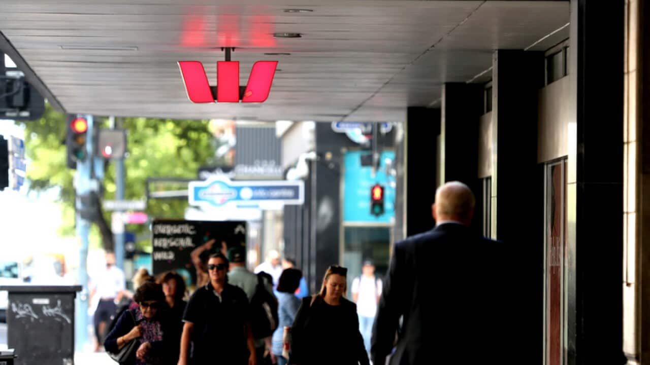 Westpac branch on King William St in Adelaide, Monday, February 18, 2019. (AAP Image/Kelly Barnes) NO ARCHIVING