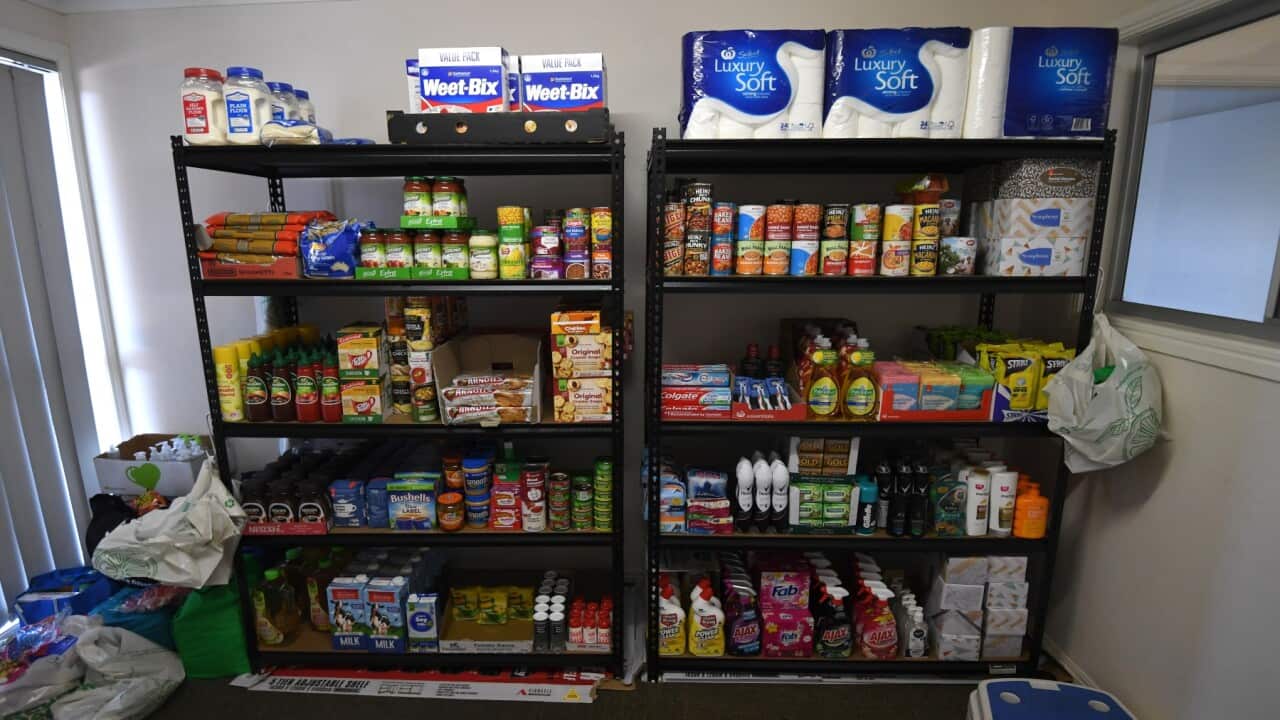 Donated food and household items, available to a charity in Queensland