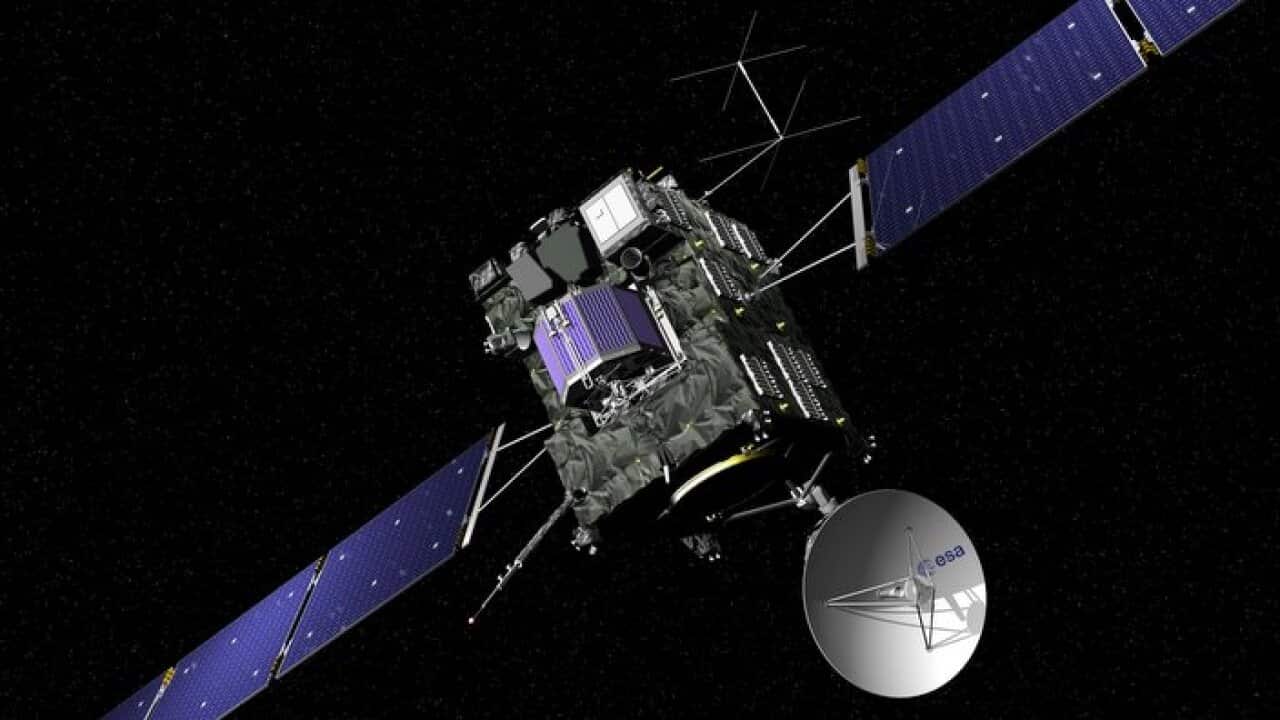 The artist impression provided on the website of the European Space Agency ESA on Sept. 29, 2016 shows ESA's Rosetta cometary probe.