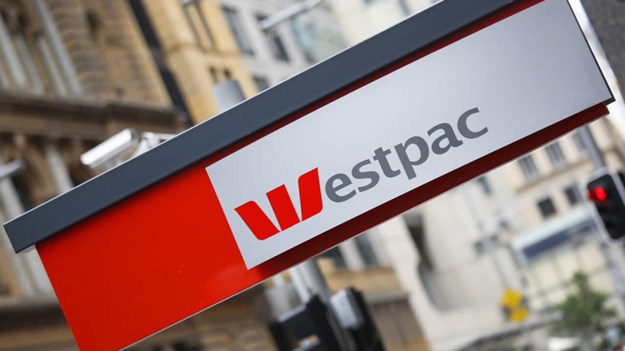 A Westpac bank sign