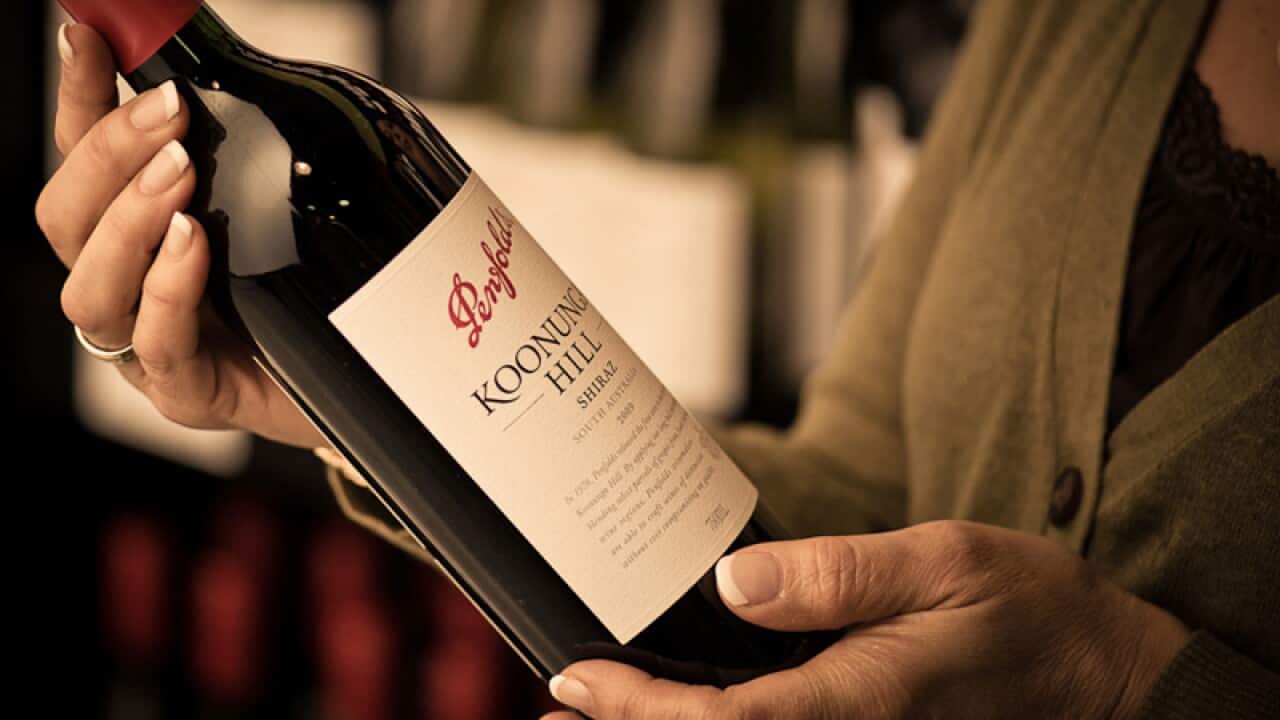A bottle of Penfolds wine by Treasury Wine Estates