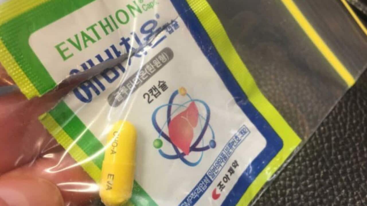 Evathion was found in lollies collected by their 11-year-old daughter while trick-or-treating on Halloween night.