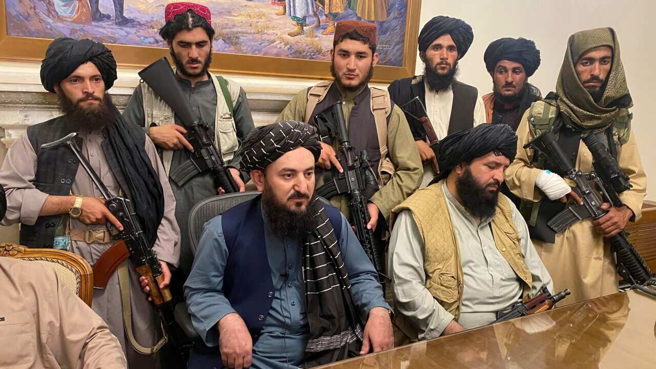 Taliban fighters take control of Afghan presidential palace after the Afghan President Ashraf Ghani fled the countrY.
