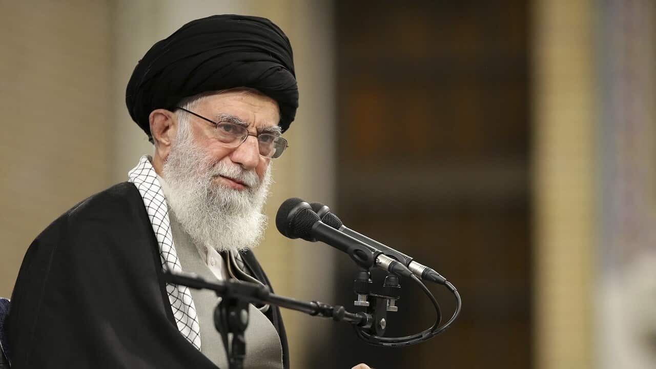 Ayatollah Ali Khamenei speaks on Wednesday.