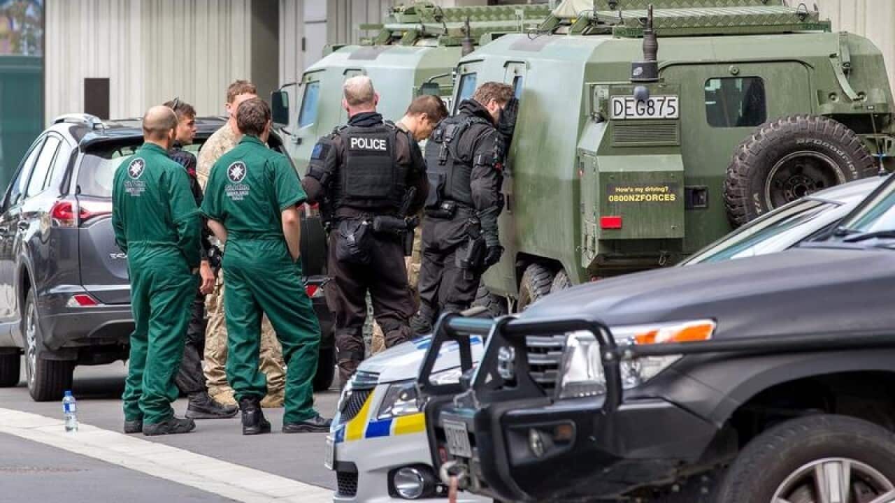 Police at the Christchurch District Court precinct