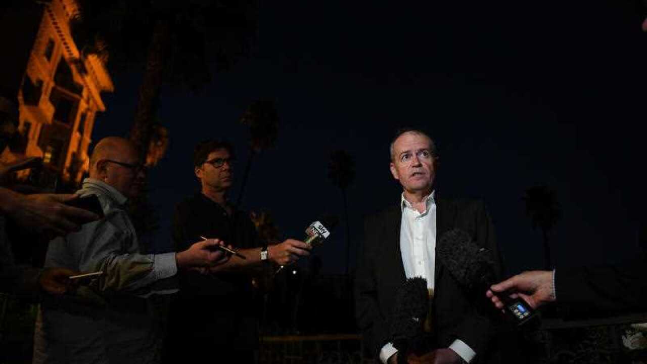 Federal Labor leader Bill Shorten speaks at a press conference in Jerusalem, Israel, Sunday, October 29, 2017.