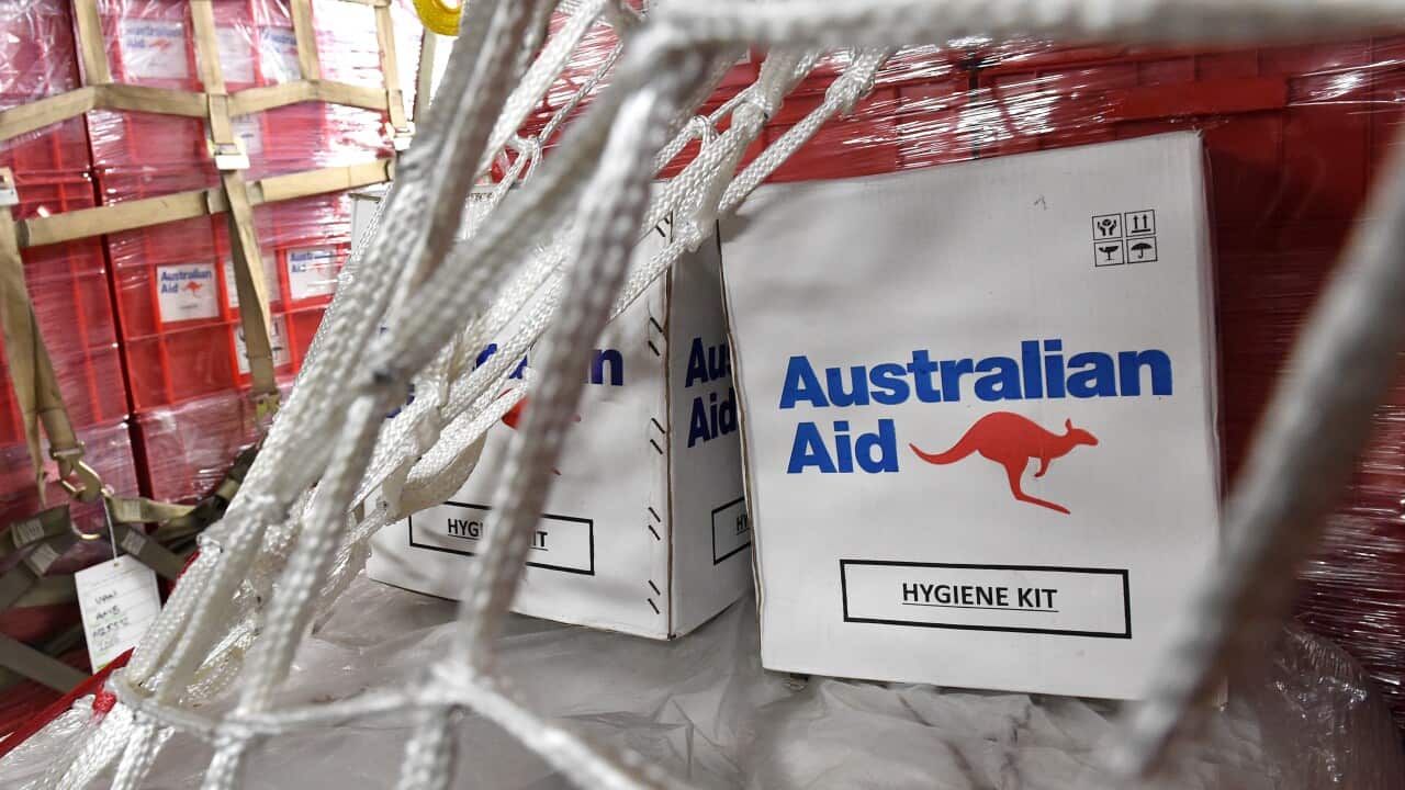Aid onboard an Australian RAAF C-17