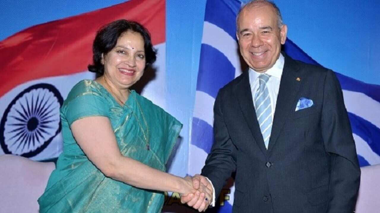 Former Secretary (East) of the Indian Foreign Affairs Ministry, Mrs Preeti Saran with Greece's Ambassador in India, Mr Panos Kalogeropoulos. (Photo from 2017).