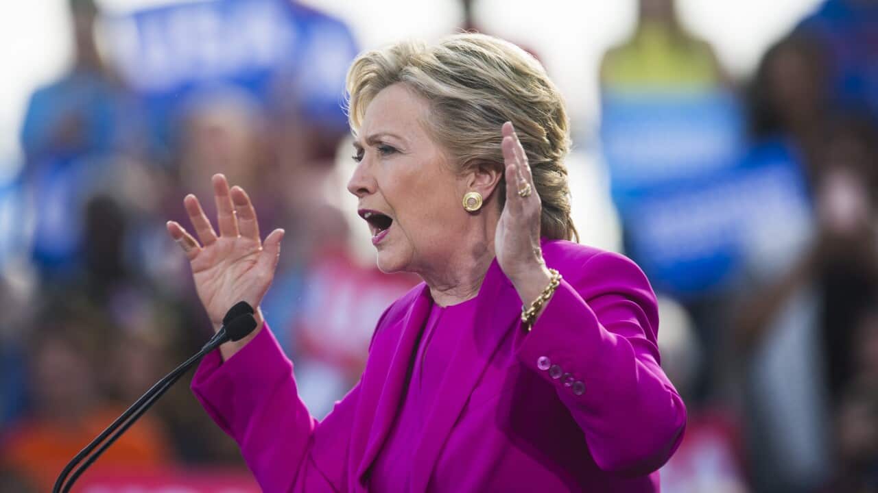 Democratic Presidential nominee Hillary Clinton holds a 'get out the vote' rally at Pitt Community College in Winterville, North Carolina, USA
