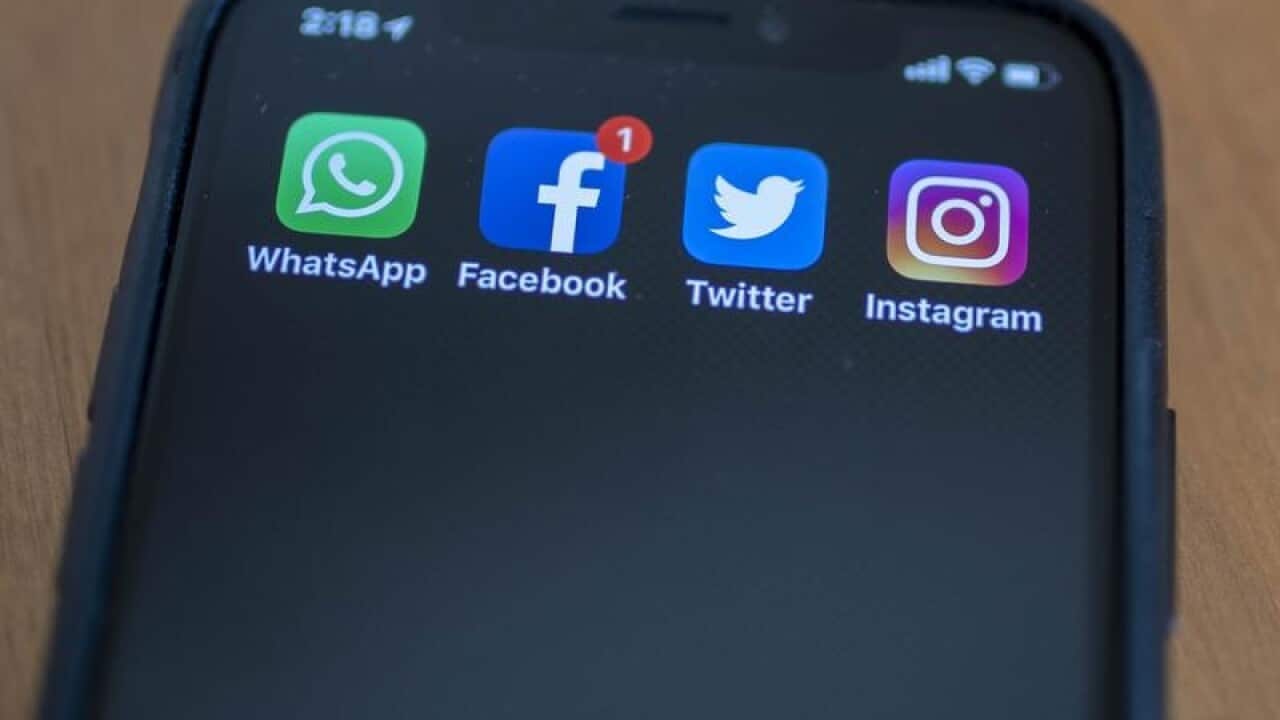 Smart phone is seen displaying social media app icons (file image)