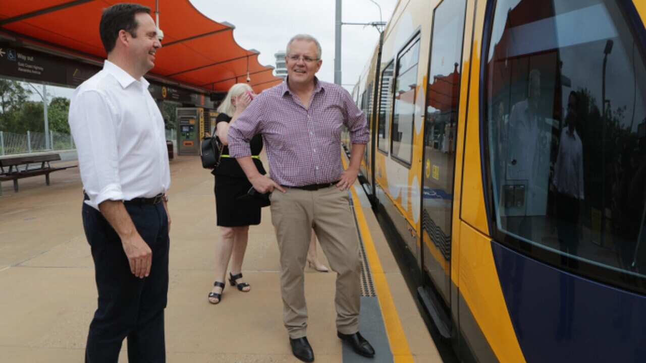 PM Scott Morrison at Gold Coast Train station