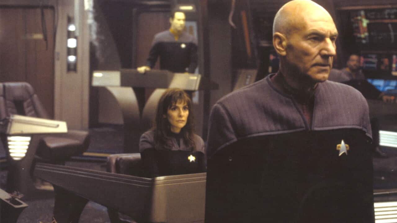 STAR TREK: NEMESIS (US 2002) PARAMOUNT PICTURES MARINA SIRTIS, PATRICK STEWART Date: 2002