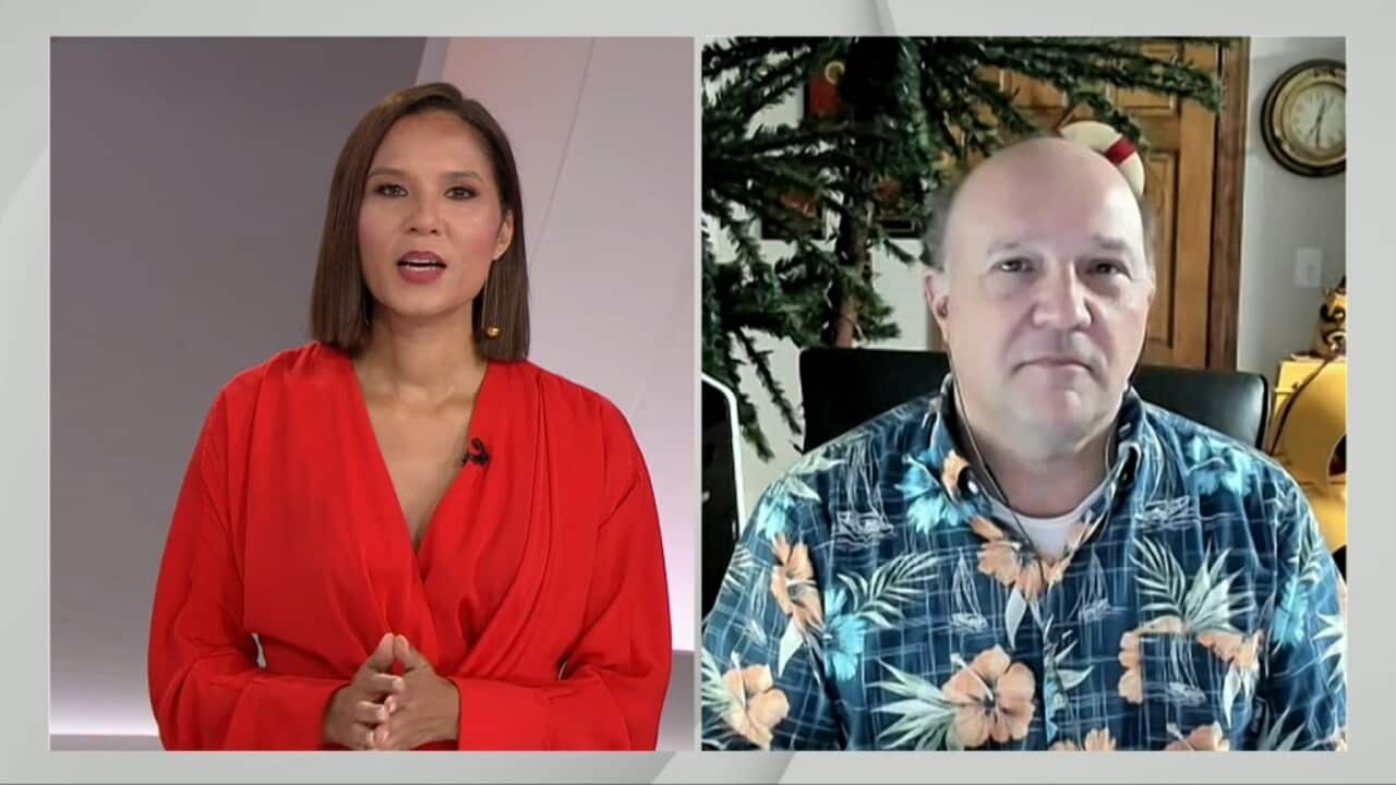 Janice Petersen speaking to Assoc Prof Sal Mercogliano on Red Sea shipping (SBS).jpg