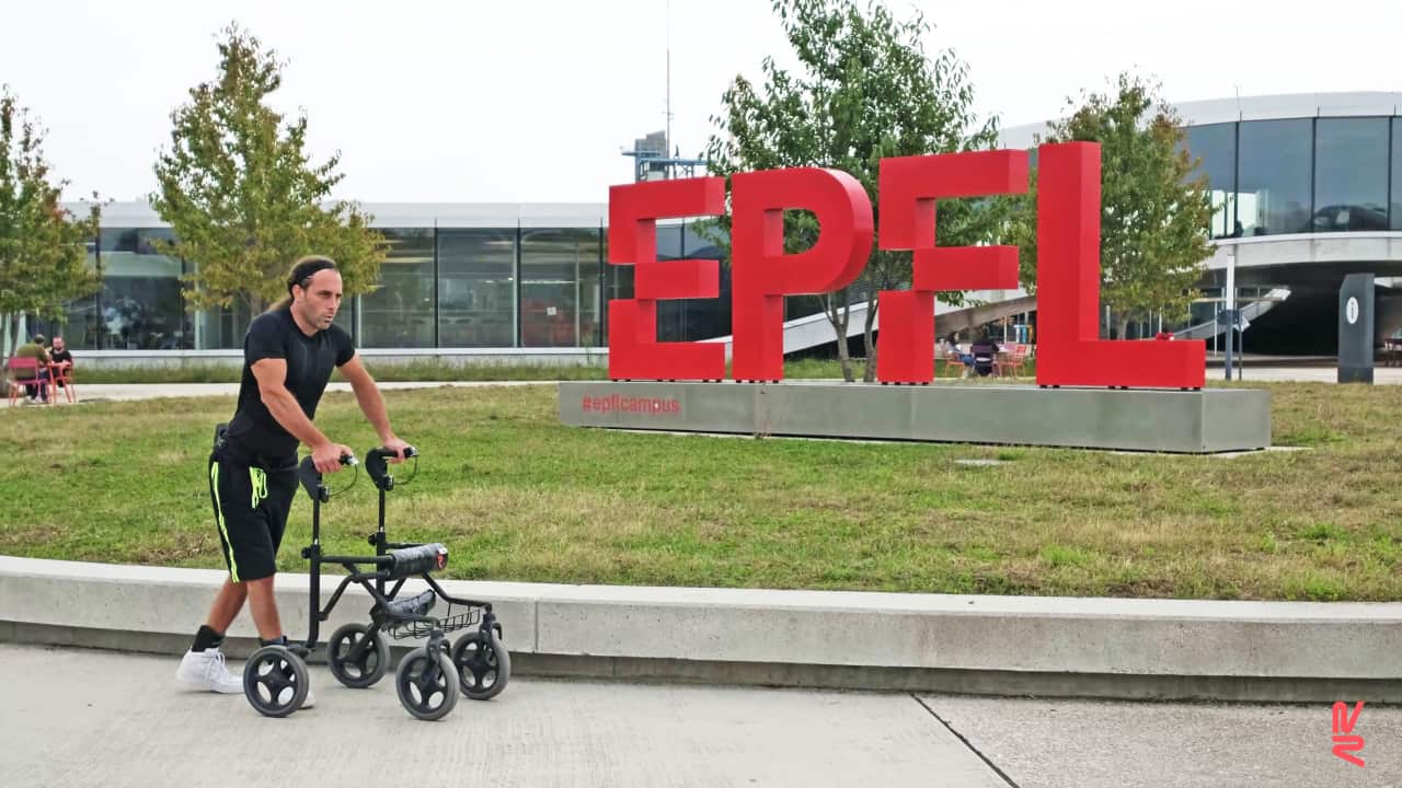Michel, one of the patients that can now walk thanks to the implant