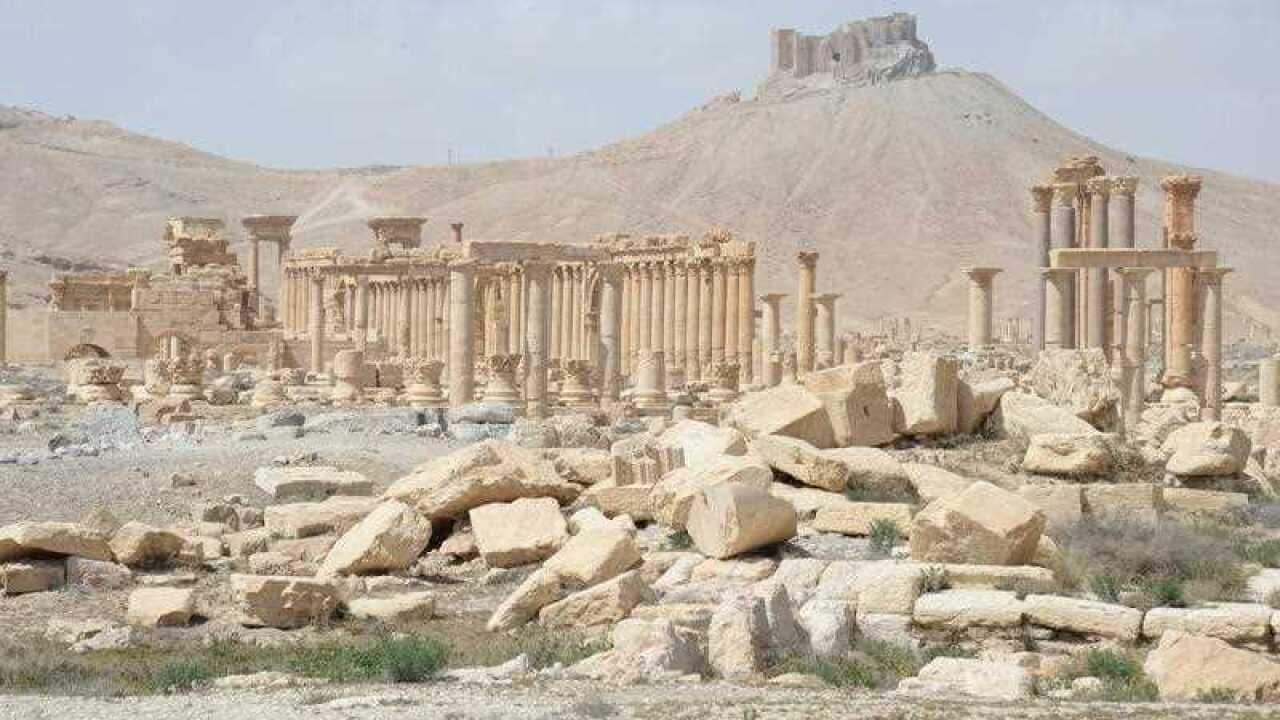 A historic site in the Syrian city of Palmyra destroyed in the military operations. Mikhail Voskresenskiy/Sputnik via AP