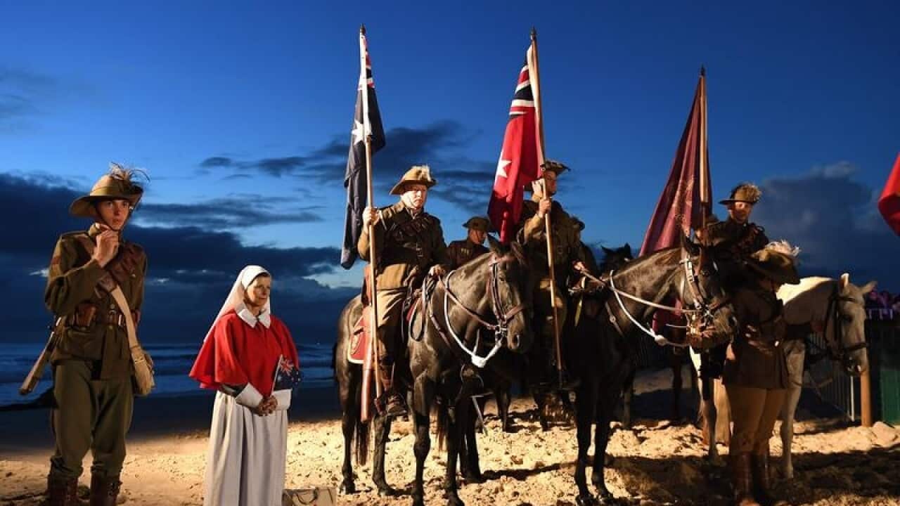 The Anzac Day dawn service at Elephant Rock in Currumbin.