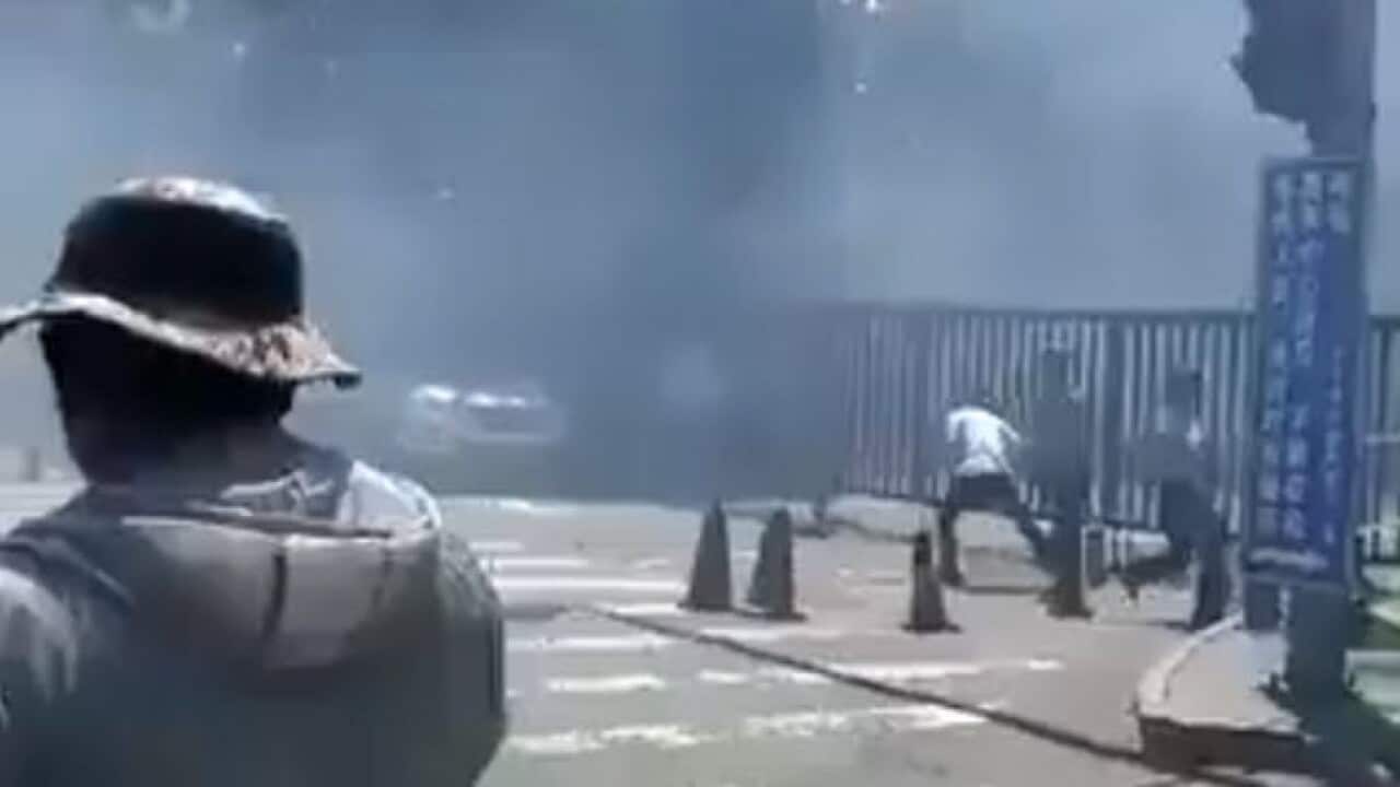 Witnesses report huge blast at US embassy in Beijing