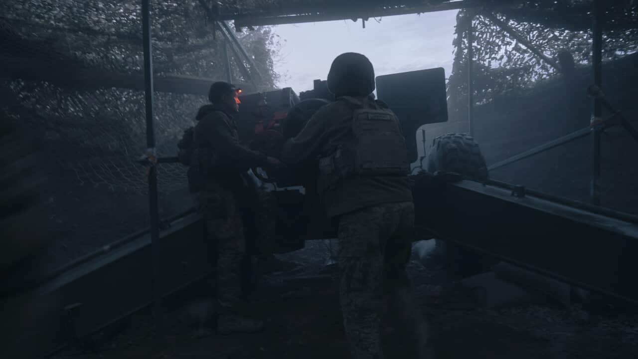 Ukrainian artillerymen of the 152nd Separate Grenadier Brigade operate