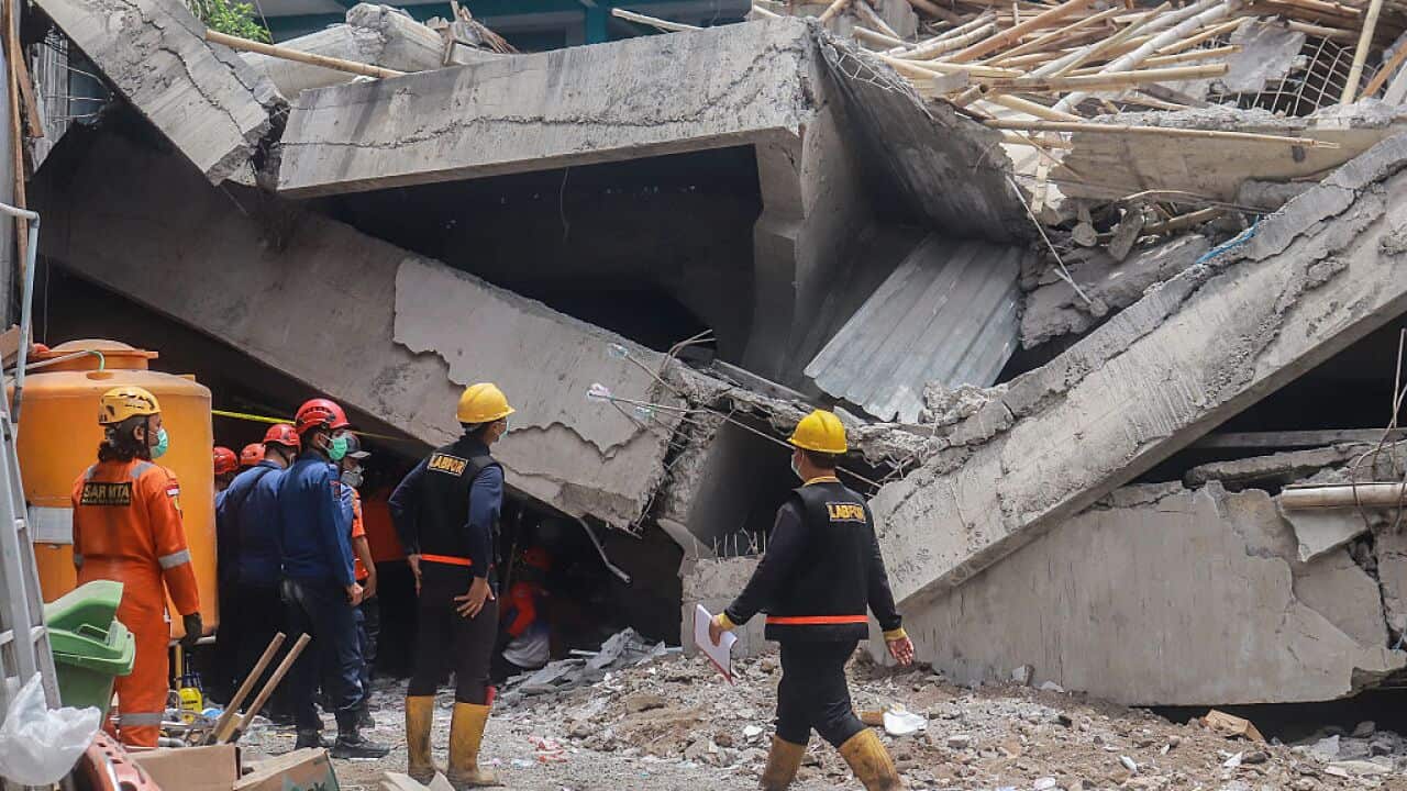 Search and rescue operations ongoing after school building collapse in Indonesia