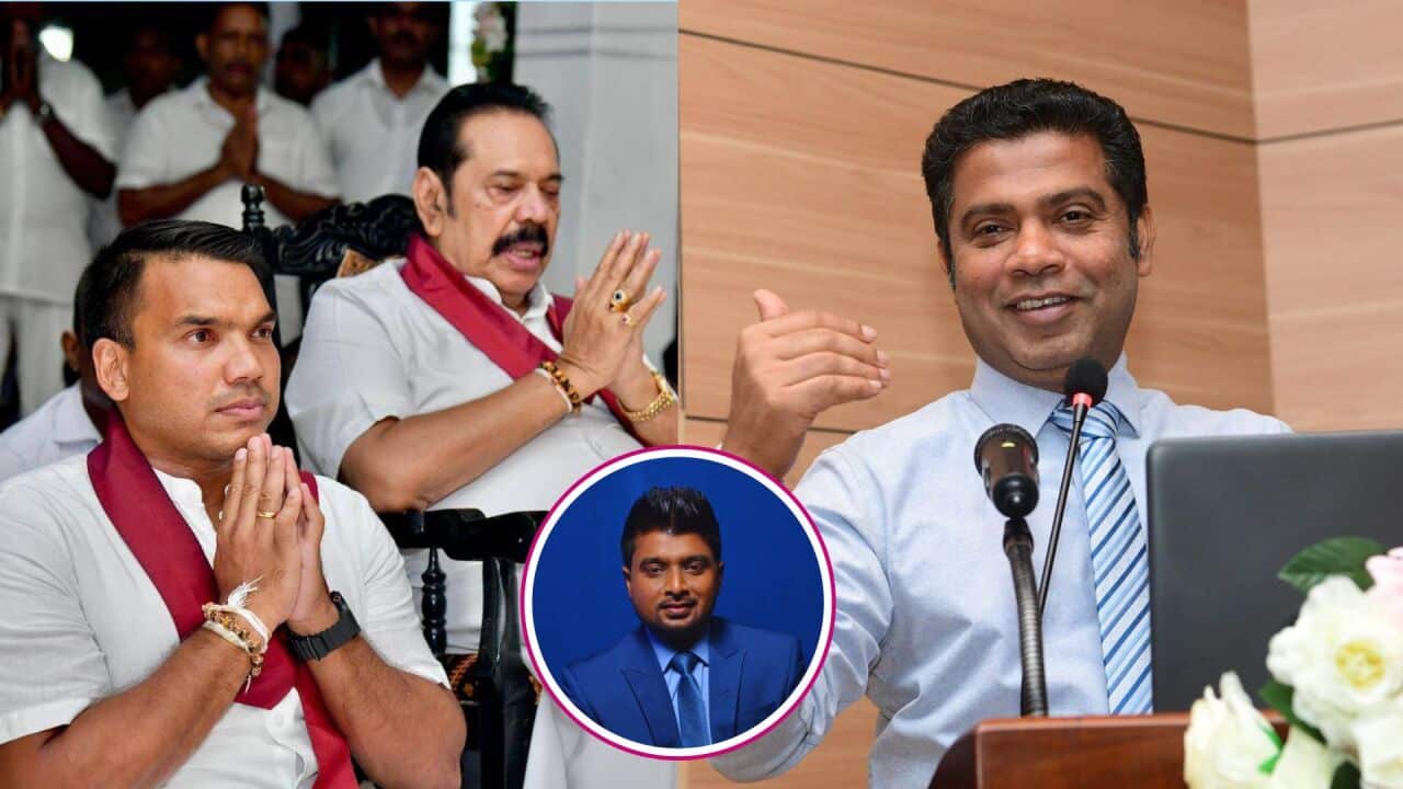 SBS Sinhala Manoj Udatiyawala Mahinda Namal Rajapaksa Nalinda Jayatissa.jpg