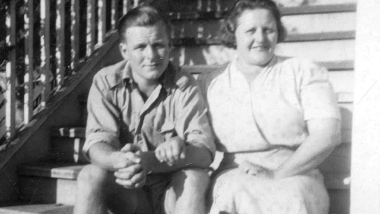 Australian soldier Vince Healy and his mother Thelma Healy