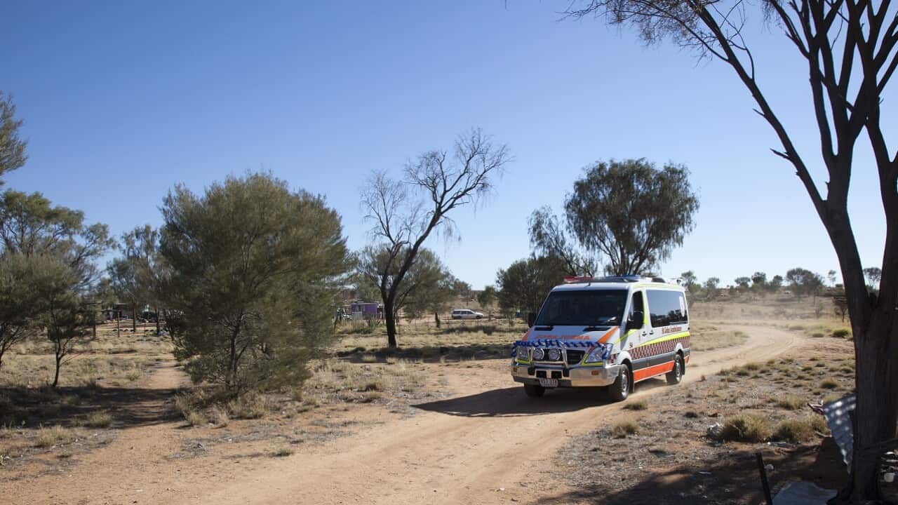 Ambulance on a remote road