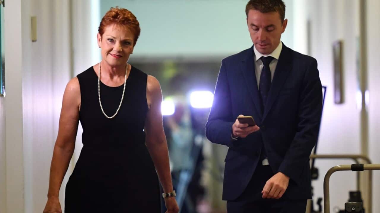 File image of Pauline Hanson and James Ashby