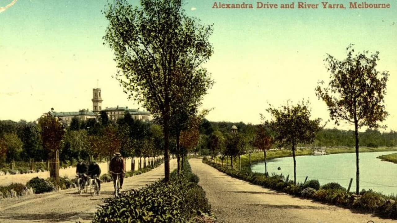Alexandra Drive and River Yarra, Melbourne c.1908