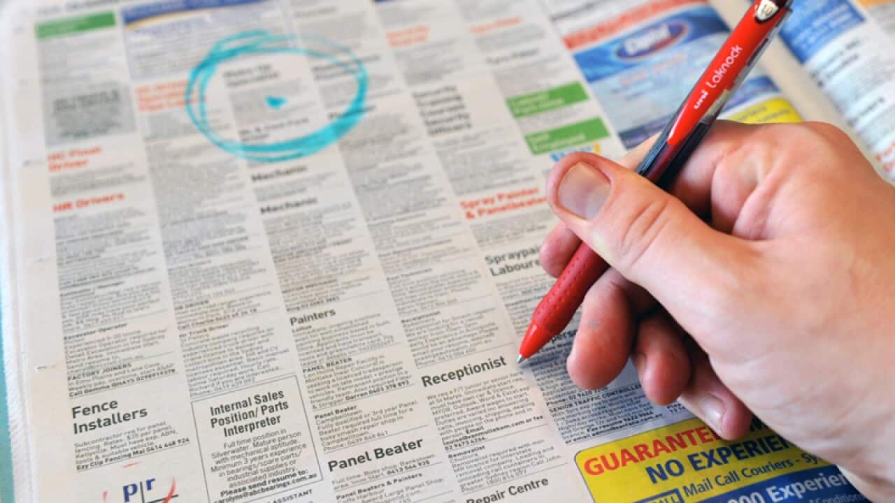 Employment advertising in a newspaper