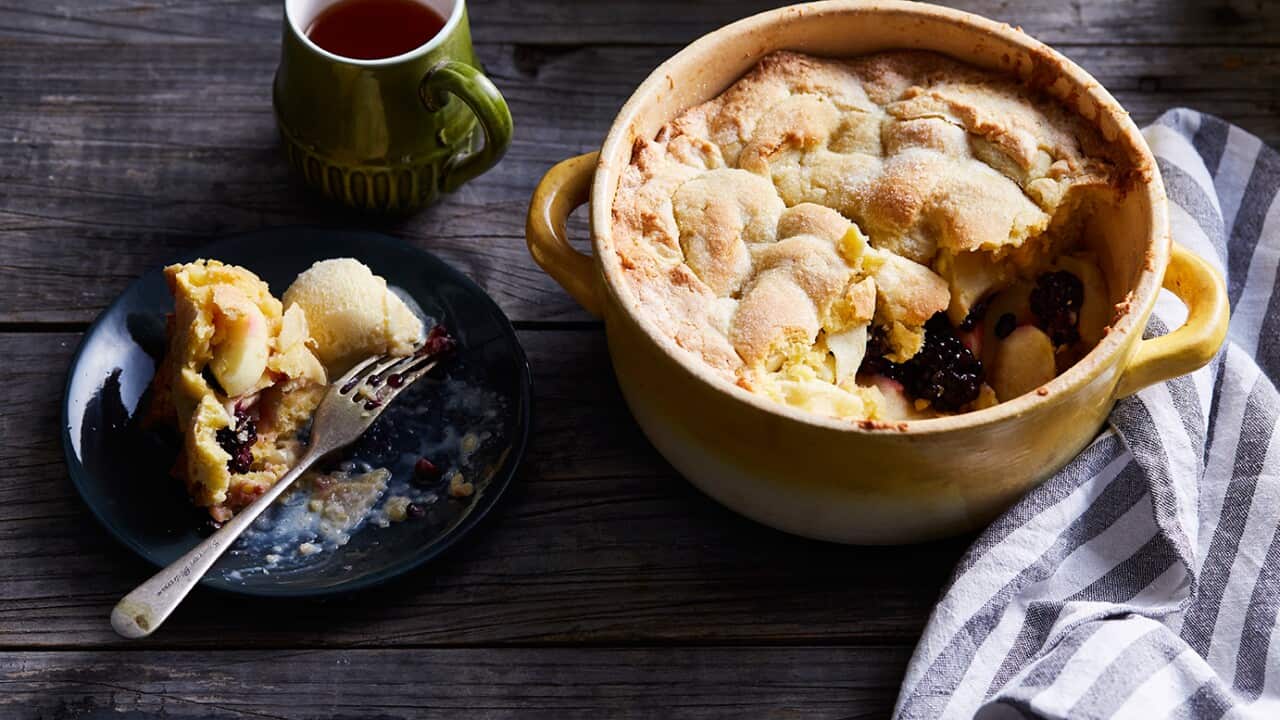 Apple and blackberry shortcake