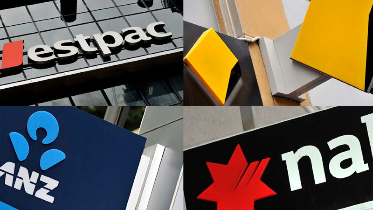 Westpac, Commonwealth Bank, ANZ and NAB signage