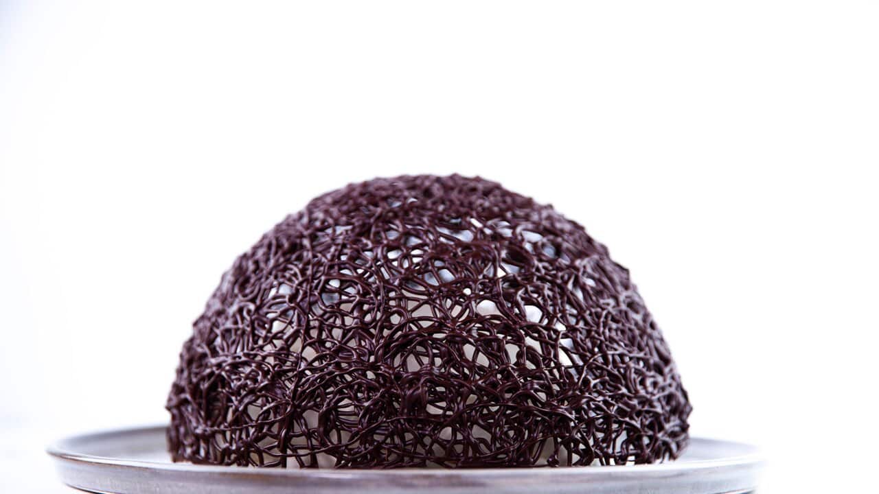 Chocolate balloon dome dessert