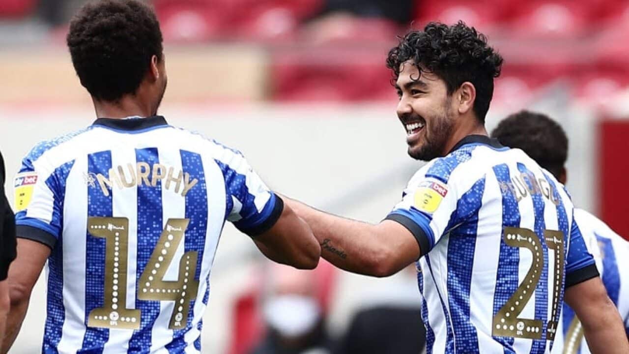 Massimo Luongo celebrates after scoring for Sheffield Wednesday